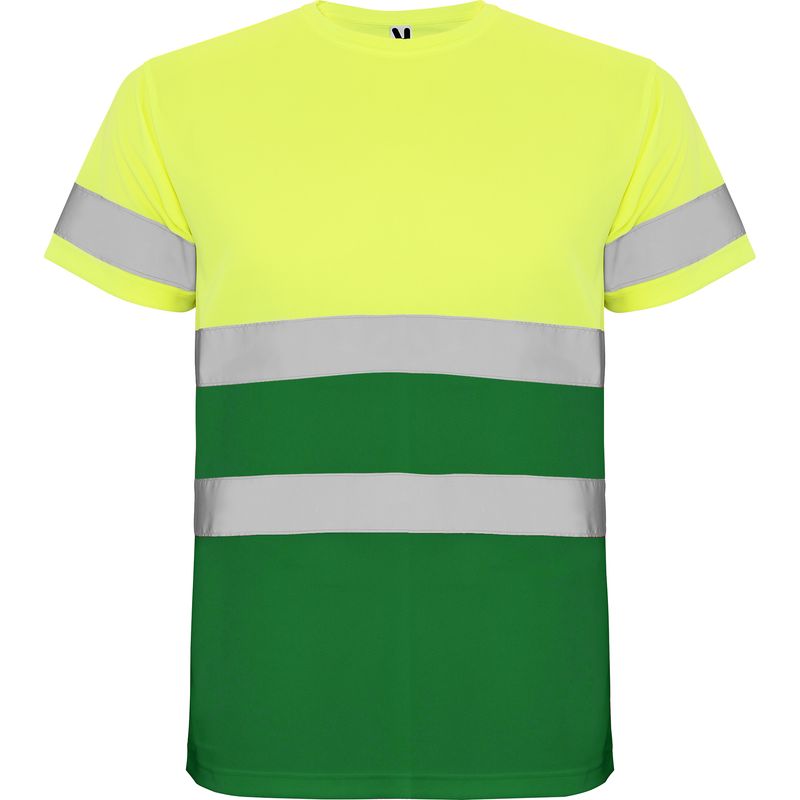Camiseta Delta verde jardín/amarillo flúor