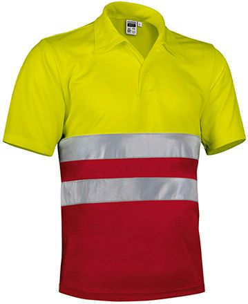 Polo Build amarillo flúor-rojo loto
