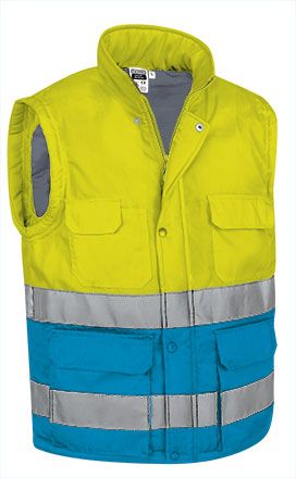 Chaleco Bergen amarillo fluor-azul tropical