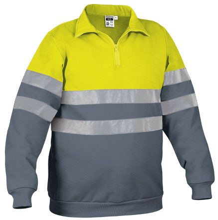 Sudadera Road amarillo flúor-gris cemento