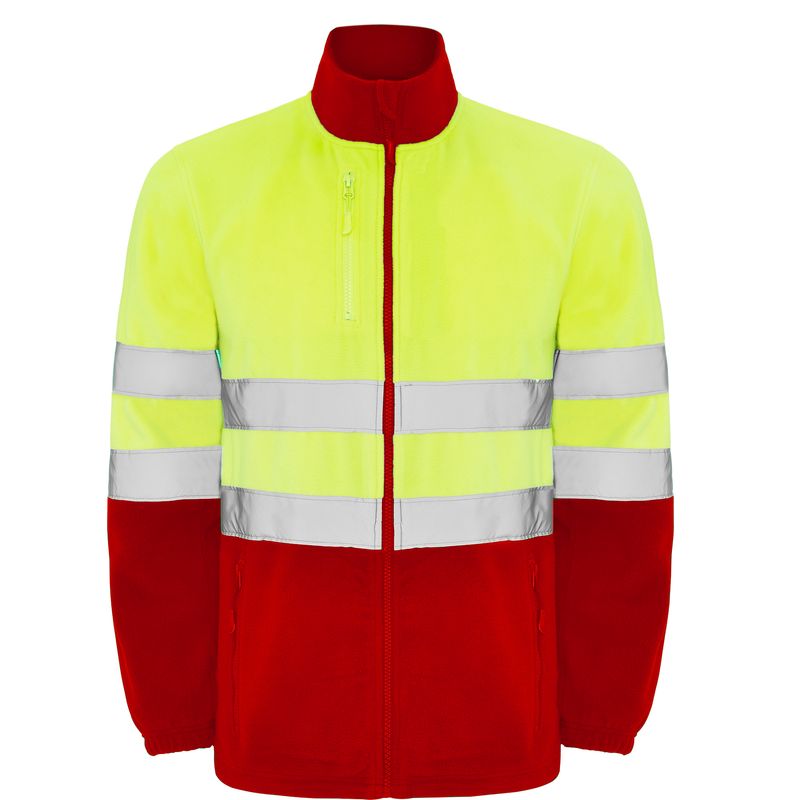 Chaqueta polar Altair rojo laboral/amarillo flúor