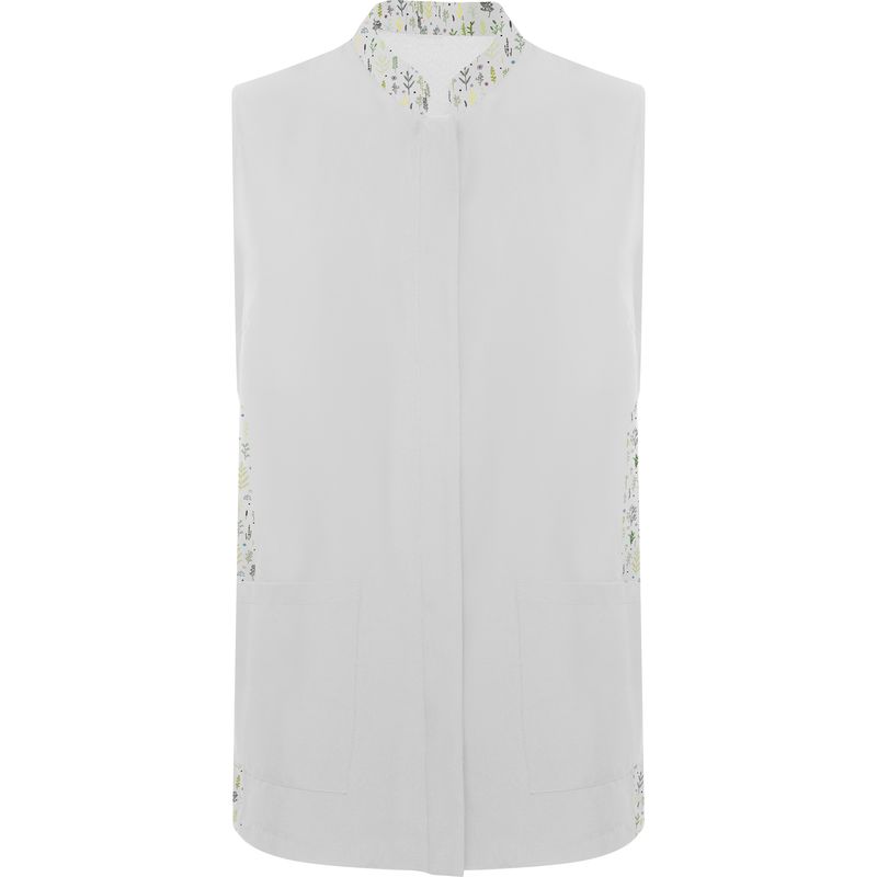 Chaqueta casaca Aldany blanco/print botanico