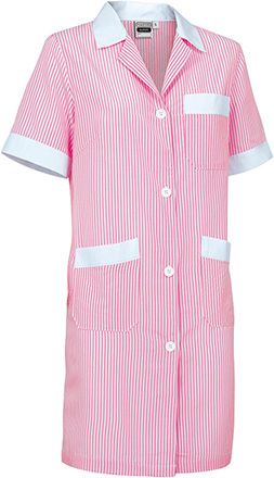 Bata de trabajo Alanis blanco-rosa chicle