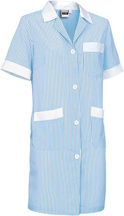 Bata de trabajo Alanis blanco-azul celeste