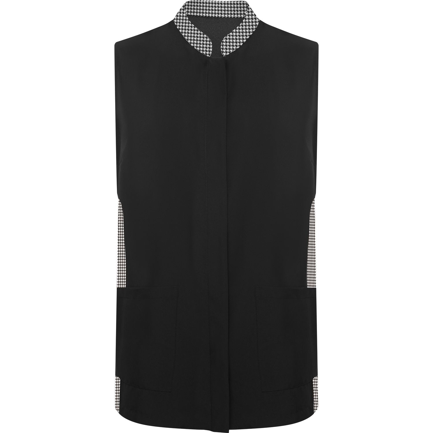 Chaqueta casaca Aldany negro/ print pata de gallo bn