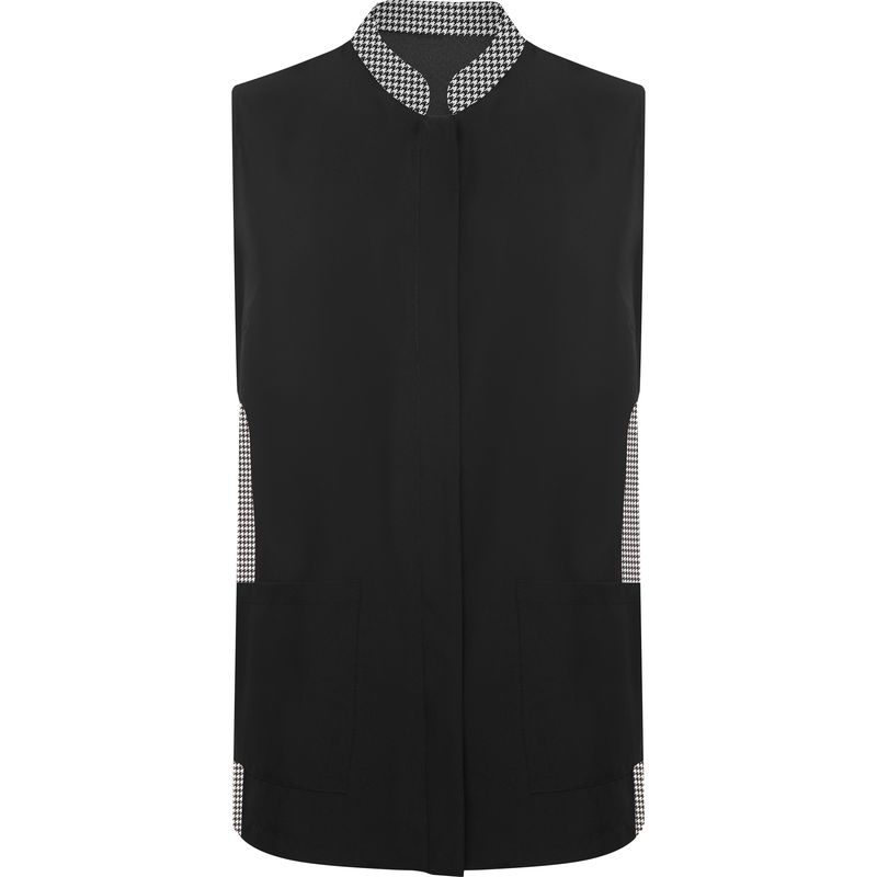 Chaqueta casaca Aldany negro/ print pata de gallo bn