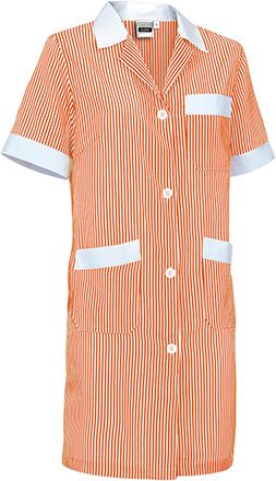 Bata de trabajo Alanis blanco-naranja fiesta