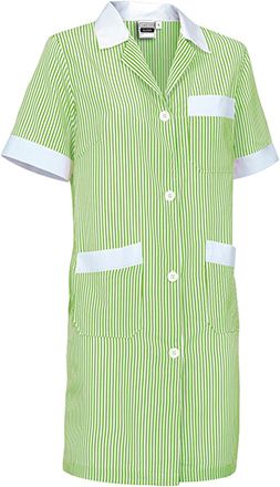 Bata de trabajo Alanis blanco-verde manzana
