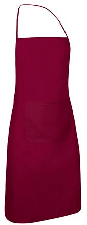 Delantal con peto Chef granate caoba