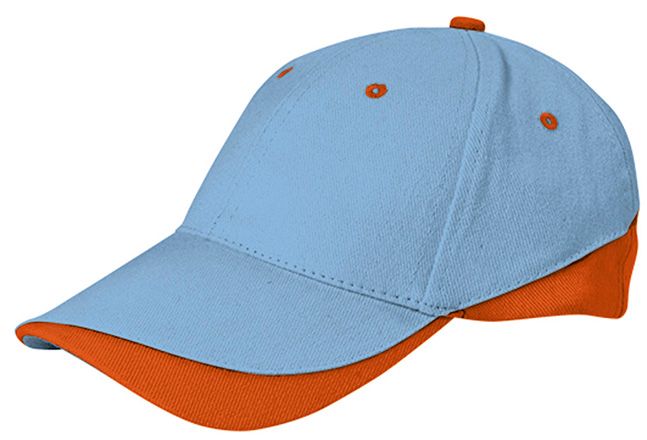 Gorra Tuxton azul celeste-naranja fiesta