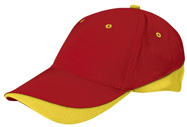 Gorra Tuxton rojo loto-amarillo limón