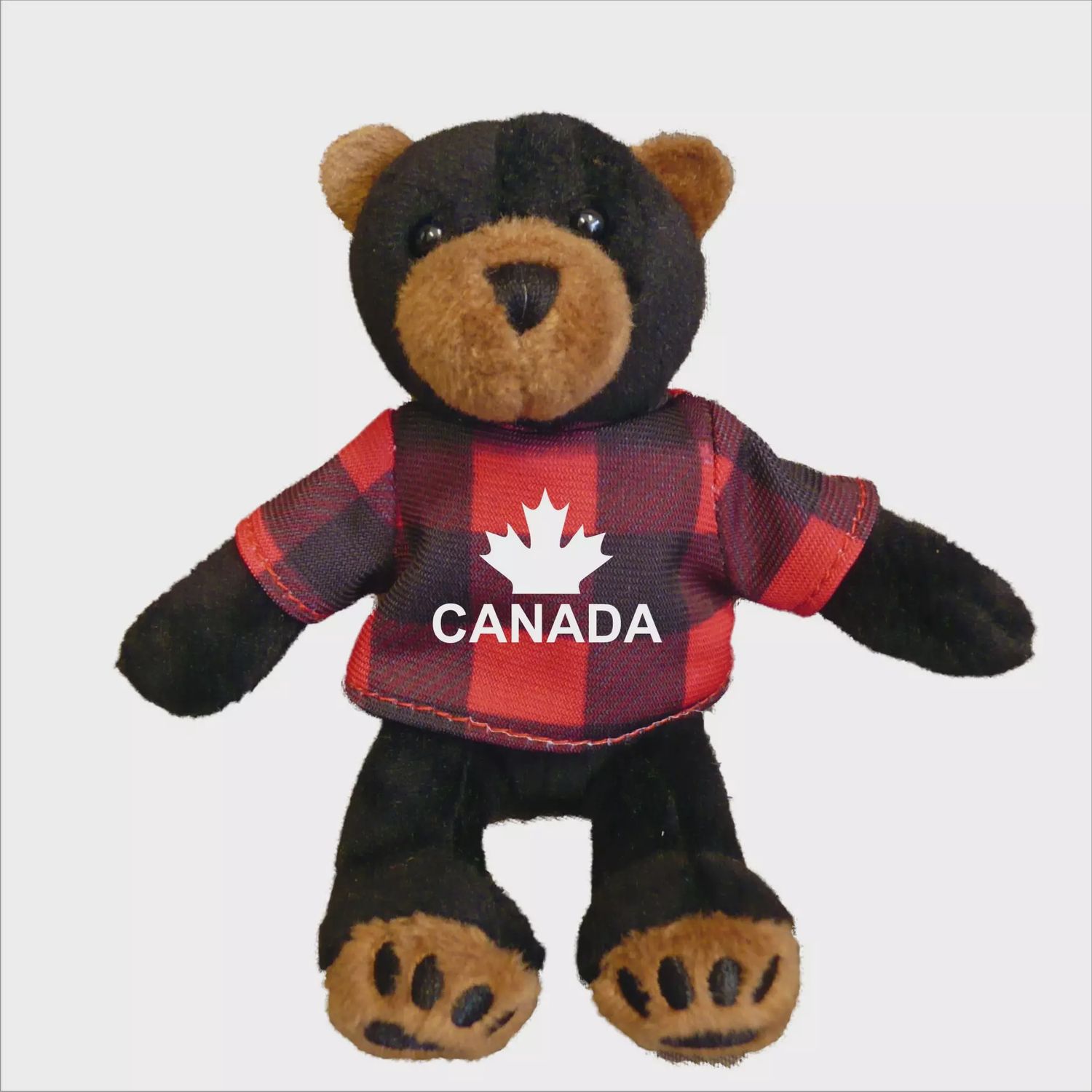 Stuffed Animal House -  Plaid Jacket Zipper Pull - Black Bear