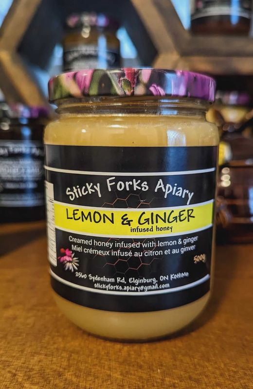 Sticky Forks Apiary - Lemon/Ginger Honey 500g