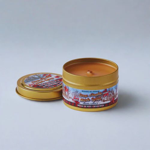 Maple Travel Candle - wood wick - Gold