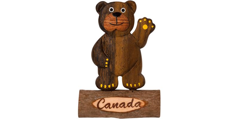 Wooden Magnet - Bear - Canada
