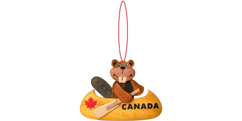 Wood Ornament - Beaver Kayak