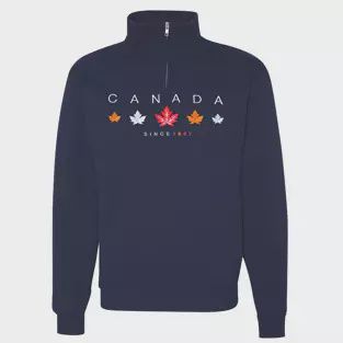 1/4 Zip Adult Canada Sweater - Navy