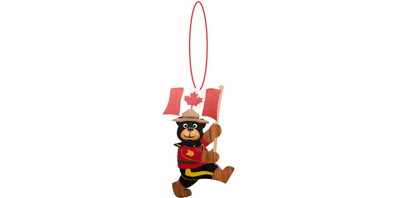 Wooden Ornament - RCMP Bear