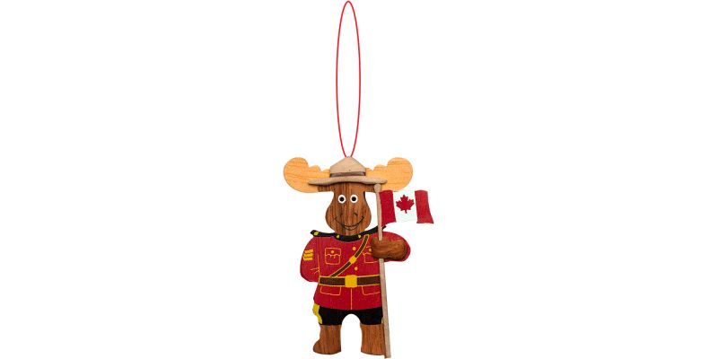 Wood Ornament - RCMP Moose