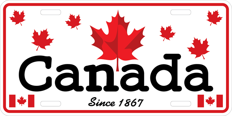 Maple Leaves Canada License Plate 6"x12"