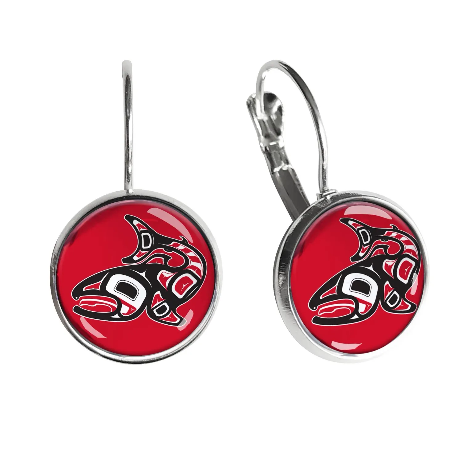 ART Salmon Dome Glass Earrings - Jamie Sterritt