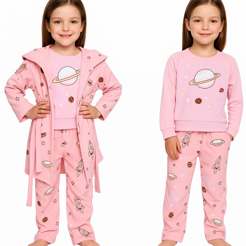 Pekkle Girls Fleece Pajama & Robe