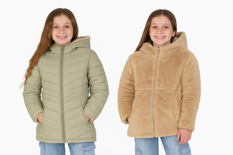 Steve Madden Youth Girls Reversible Parka