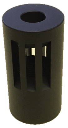 Precision Muzzle Brake - 1/2- 28TPI .735" O.D. 6mm Max Bore Diameter - Slotted Ports - Black Cerakote 416R Stainless