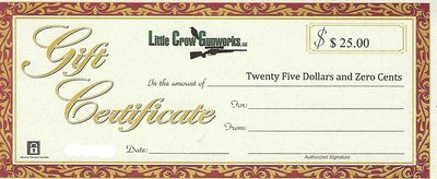 Little Crow Gunworks $25 Gift Certificate