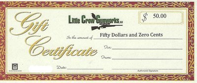 Little Crow Gunworks $50 Gift Certificate