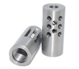 Precision Muzzle Brake -1/2-28TPI .800" O.D. 6mm Max Bore Diameter - Drilled Ports - 416R Stainless