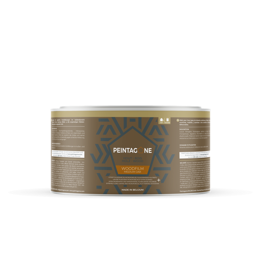 Woodfilm Beits, Hoeveelheid: 0.5 Liter, Kleur: Lichte Eik