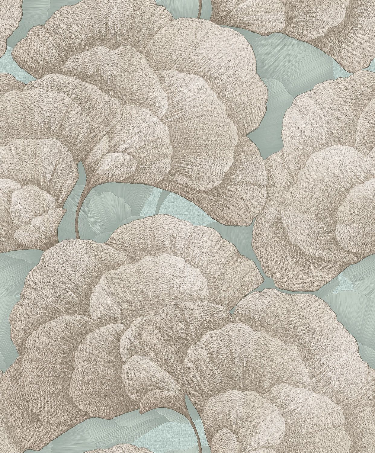 Renaissance 2 - embroidered blossom sage/silver RE521015