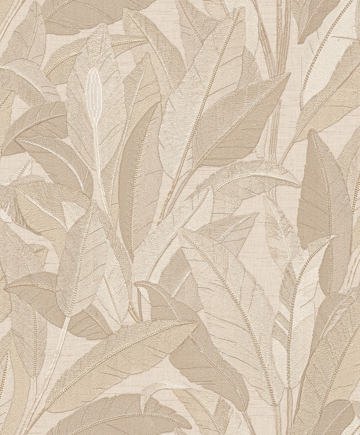 Renaissance 2 - embroidered leaves beige RE521052