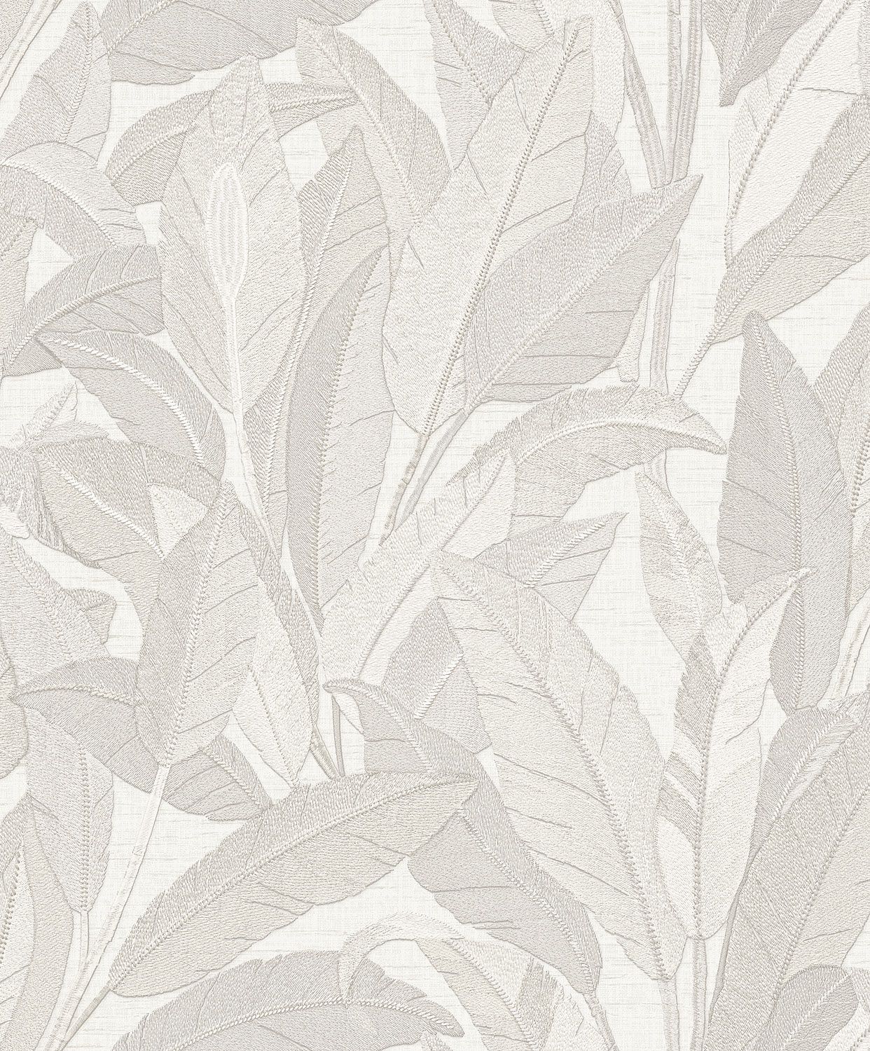 Renaissance 2 - embroidered leaves white RE521051