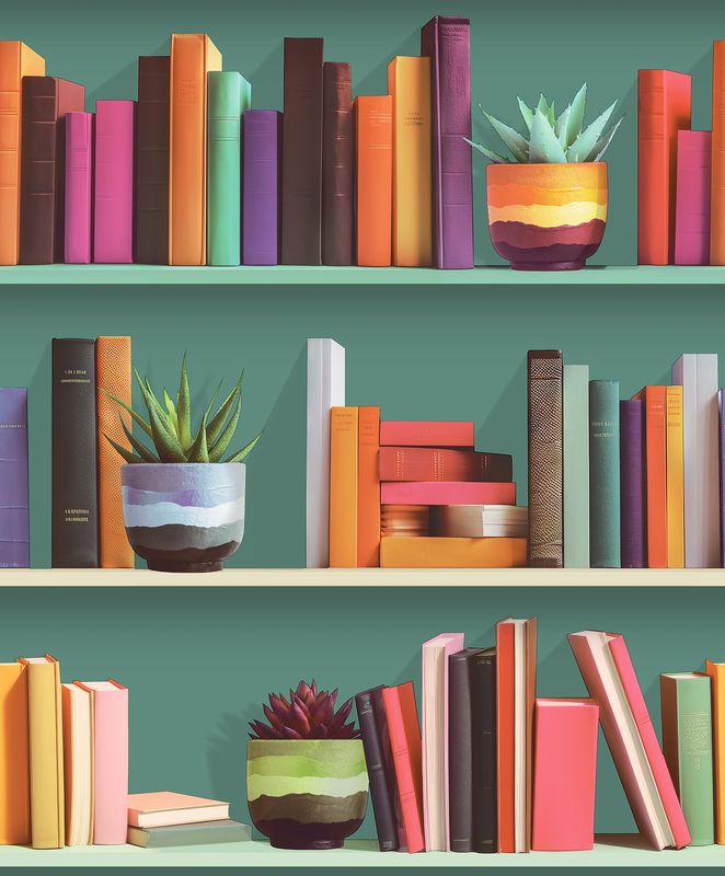 Artifice- boekenplanken groen/multi M795-04