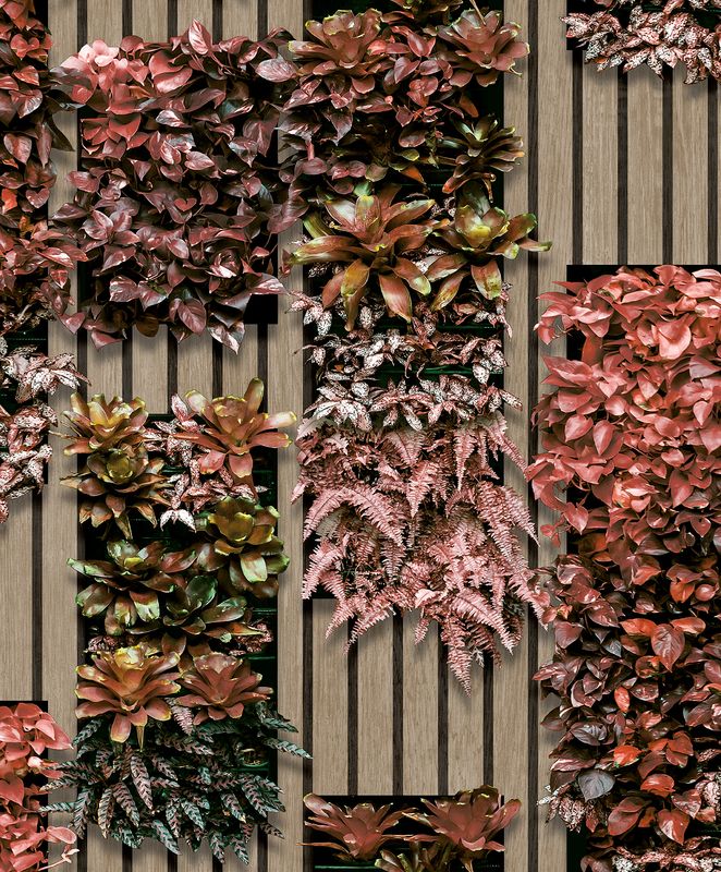 Artifice- planken/planten bei/bruin M794-10