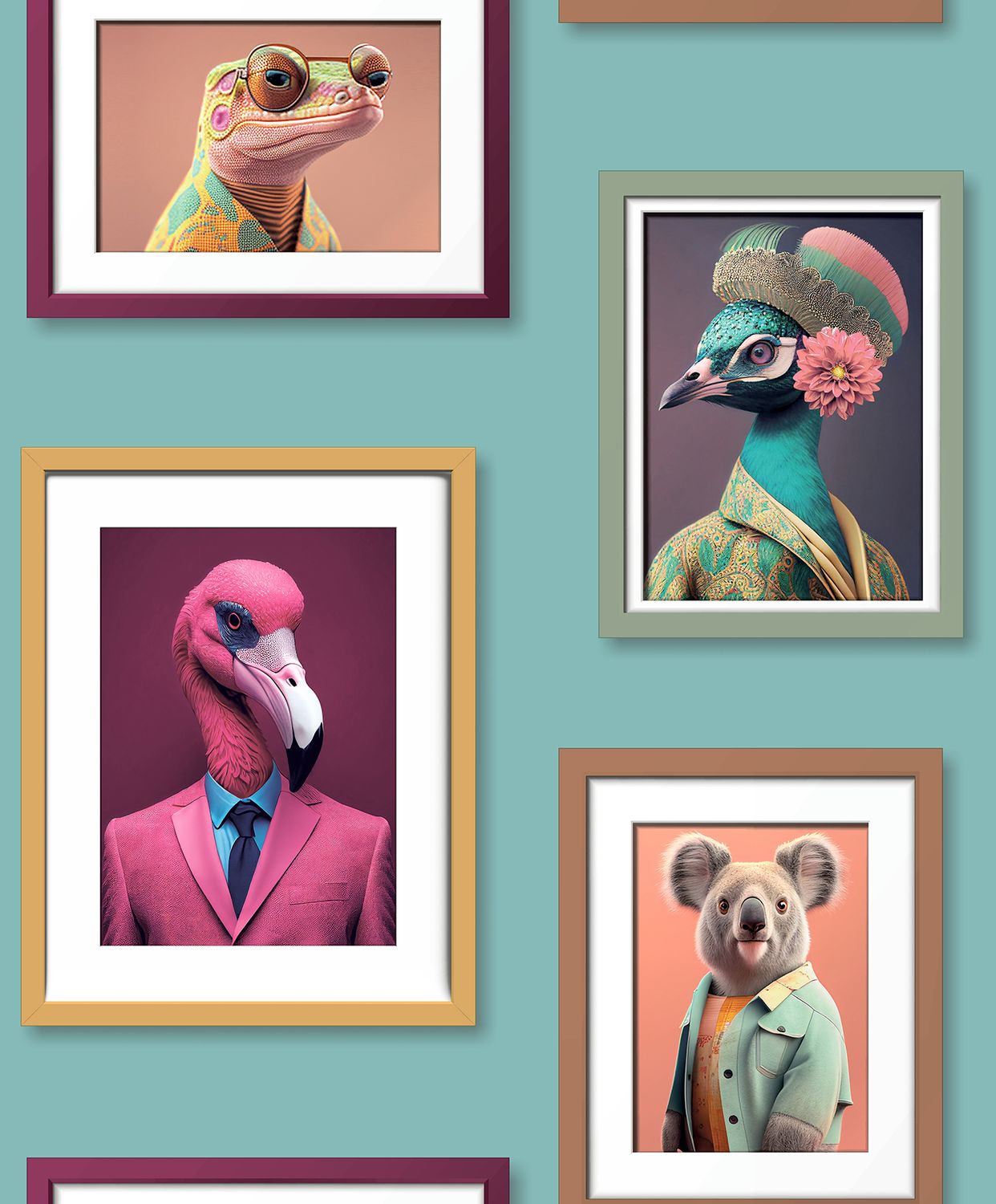 Artifice- lijstjes/dieren groen/multi M761-04