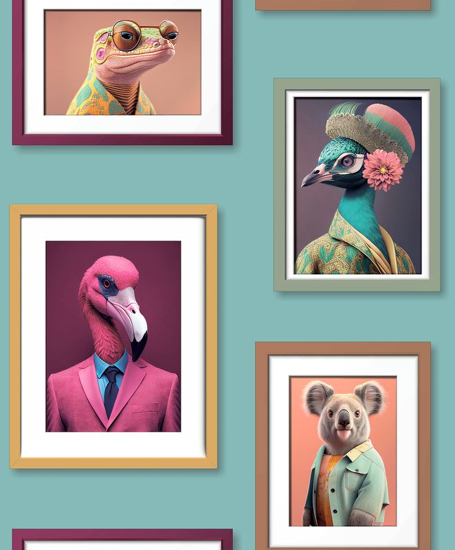 Artifice- lijstjes/dieren groen/multi M761-04