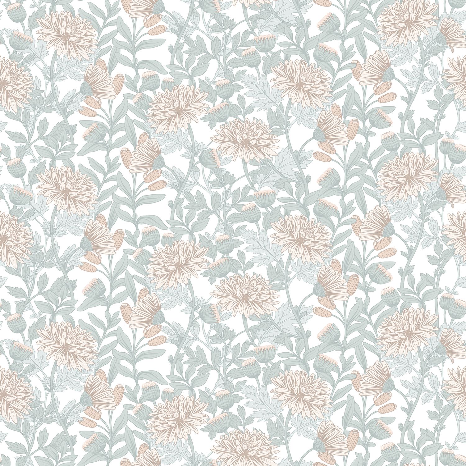 Flora- bloem beige/groen M882.07