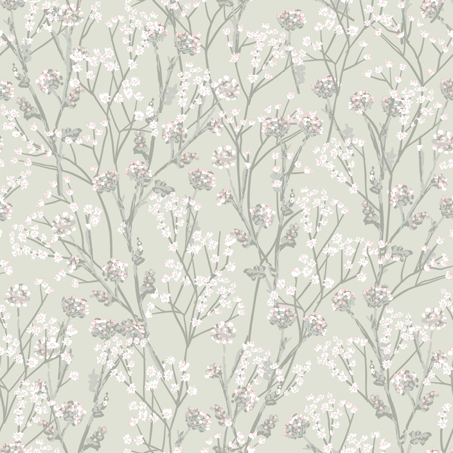 Flora- bloesem beige/roze M880.14