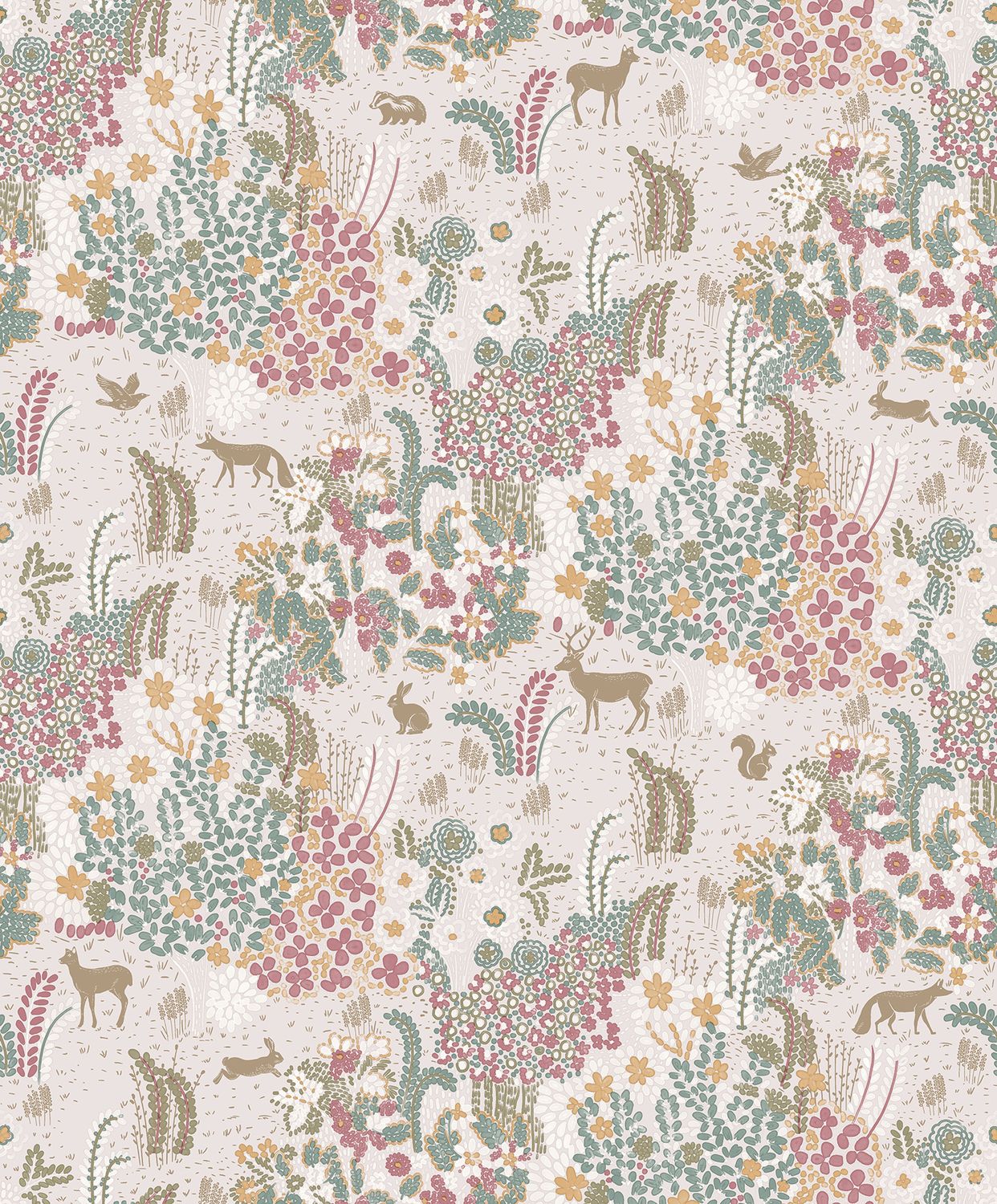 Flora- bosdieren beige/groen M867.03