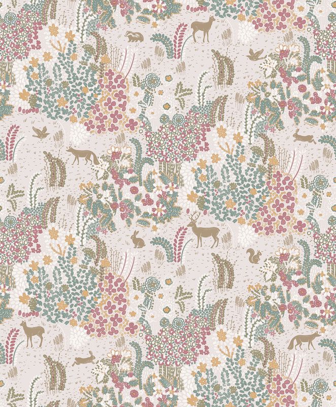 Flora- bosdieren beige/groen M867.03