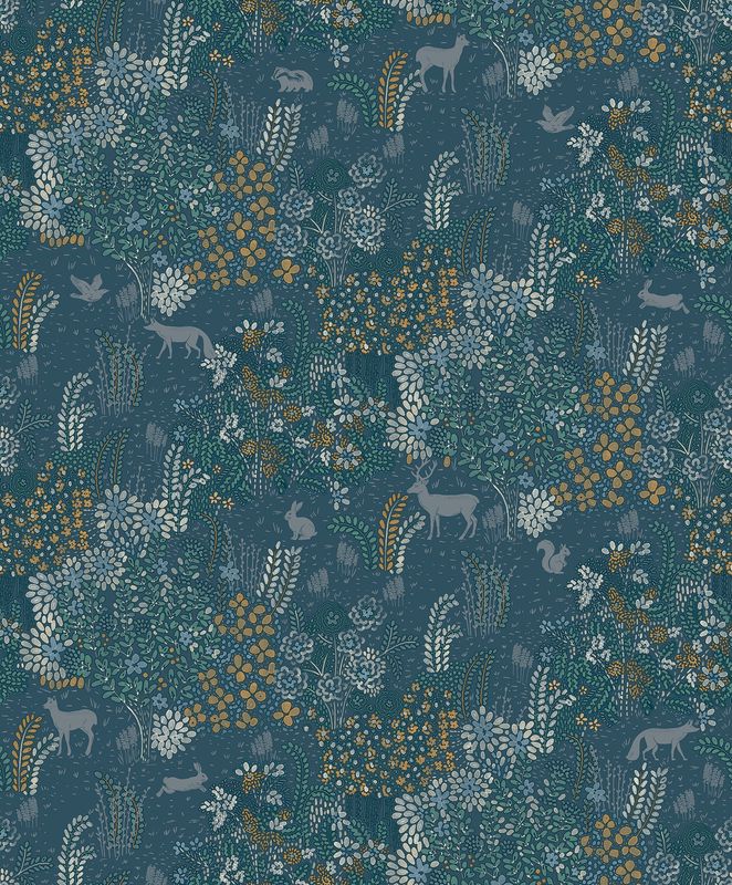 Flora- bosdieren donkerblauw M867.01