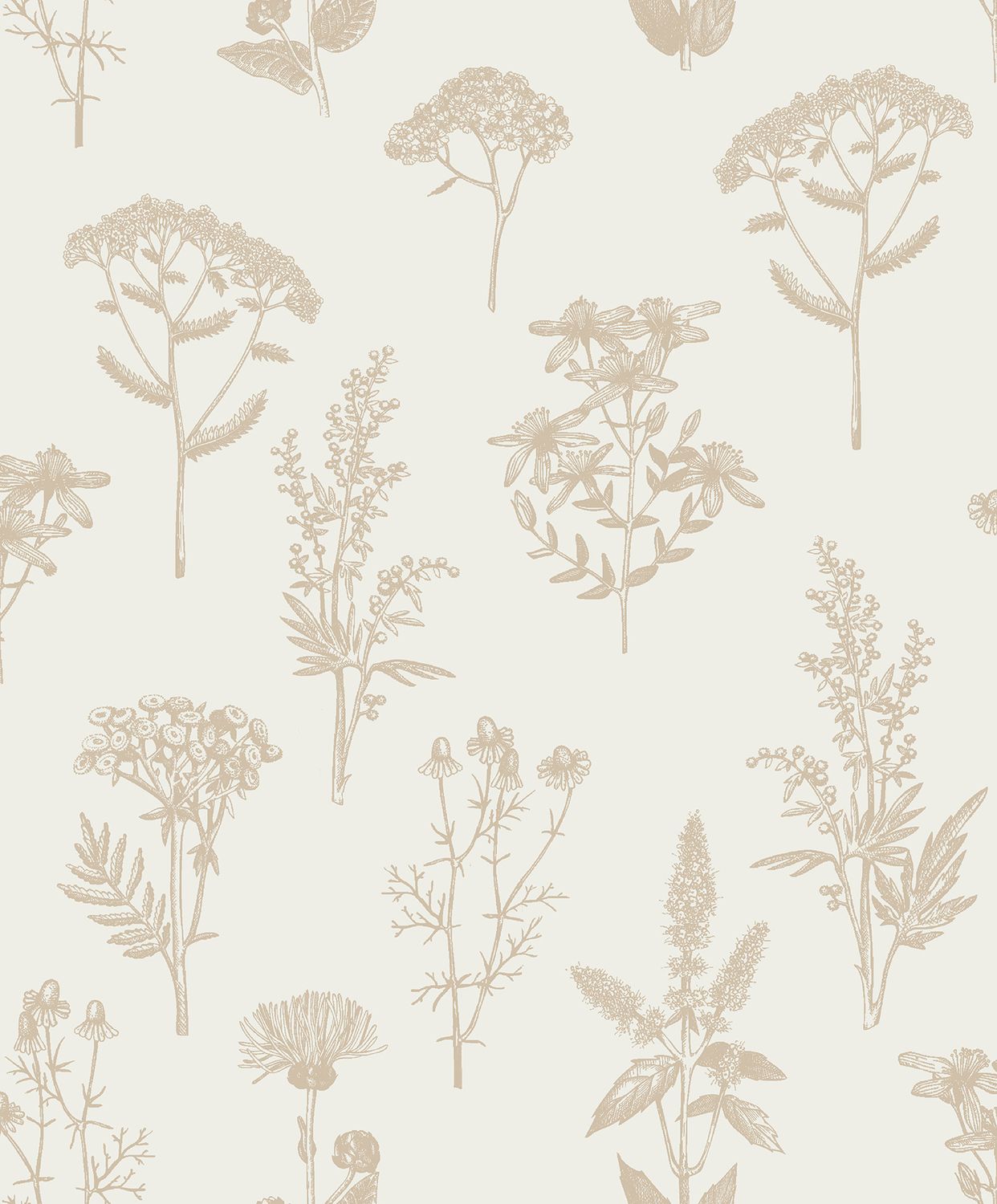 Flora- veldbloemen beige/goud M805.04