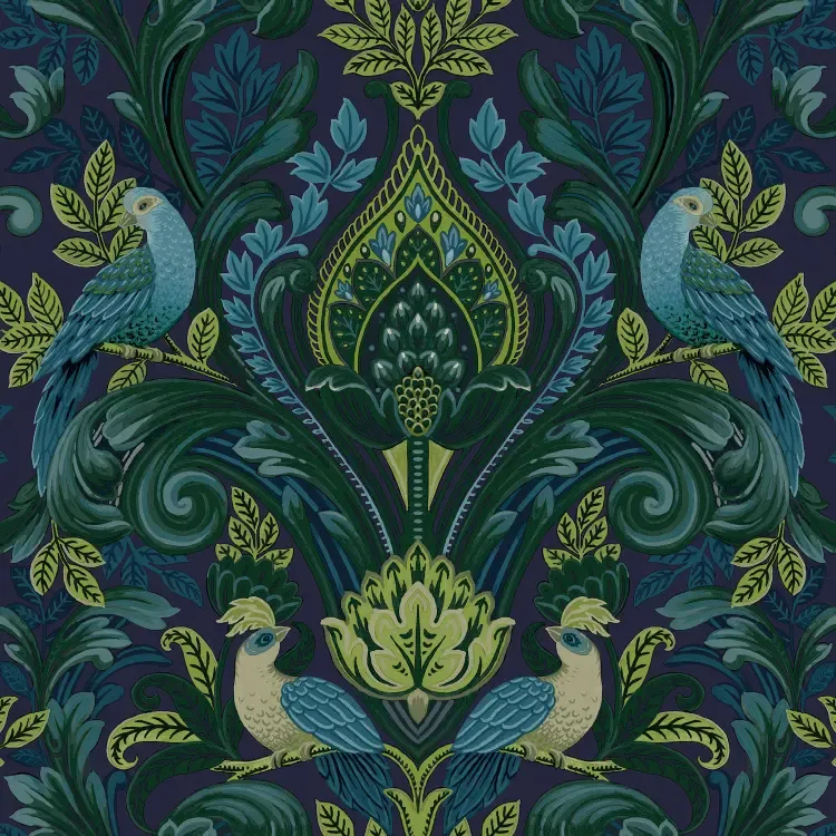 Arcadia- Opulent Damask blw/groen A67802 Arcadia- Opulent Damask blw/groen A67802