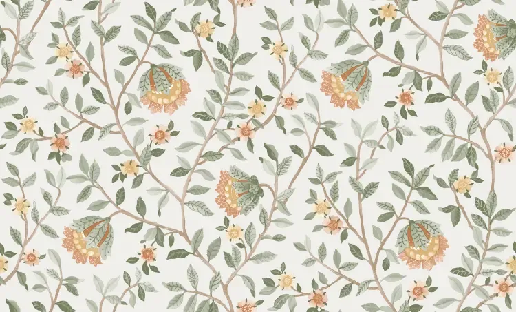 Botanique- Tree Branch wit/oker B199-94D Botanique- Tree Branch wit/oker B199-94D