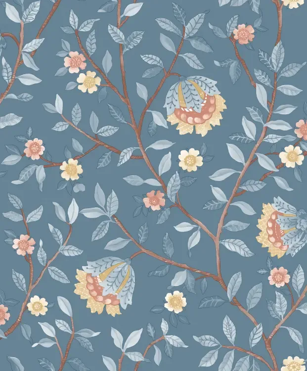 Botanique- Tree Branch blauw/beige B199-01 Botanique- Tree Branch blauw/beige B199-01