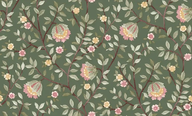 Botanique- Tree Branch groen/geel B199-84D Botanique- Tree Branch groen/geel B199-84D