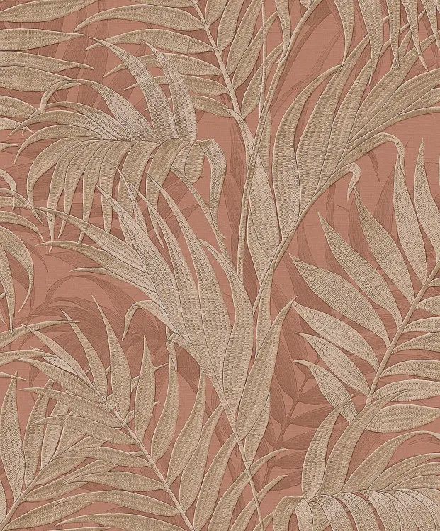 Grace Tropical palm leaf brown/gold GR322106